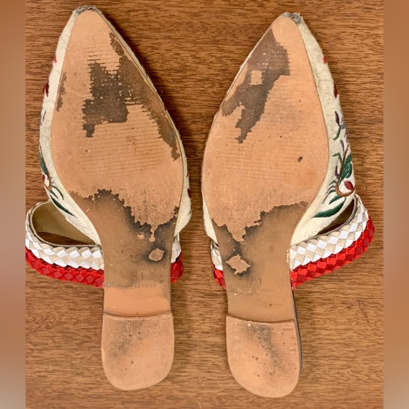 Anthropologie embroidered floral and braided strap mules - Picture 7 of 8